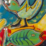 Zeefdruk, Maya Wildevuur, Vogel / Vis, 1993
